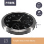 HORLOGE MURALE  EN ALUMINIUM AVEC THERMOMÈTRE & HYGROMÈTRE - Ø 35.5 cm