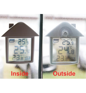 THERMOMÈTRE DE FENÊTRE TRANSPARENT AVEC INDICATIONS MIN/MAX - Velleman