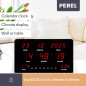 HORLOGE MURALE AVEC AFFICHAGE LED - 37,8 x 25,8 x 2,5 cm