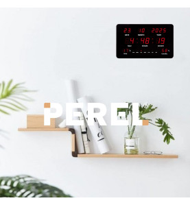 HORLOGE MURALE AVEC AFFICHAGE LED - 37,8 x 25,8 x 2,5 cm - Velleman