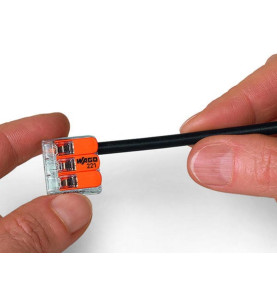 MINI BORNE DE CONNEXION À LEVIER 3 x 0.2 - 4 mm² POUR TOUT TYPE DE CÂB