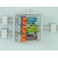 MINI BORNE DE CONNEXION À LEVIER 3 x 0.2 - 4 mm² POUR TOUT TYPE DE CÂBLE