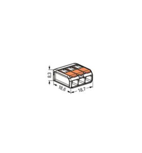 MINI BORNE DE CONNEXION À LEVIER 3 x 0.2 - 4 mm² POUR TOUT TYPE DE CÂB