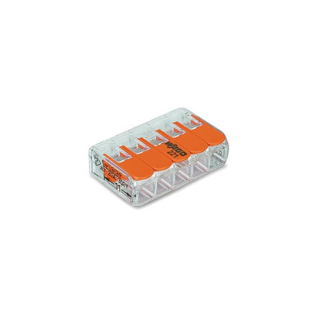 MINI BORNE DE CONNEXION À LEVIER 5 x 0.2 - 4 mm² POUR TOUT TYPE DE CÂB
