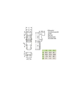 ADAPTATEUR DE FIXATION - POUR BORNES À 3 CONDUCTEURS - SÉRIE 221 - 4 m