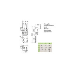 ADAPTATEUR DE FIXATION - POUR BORNES À 5 CONDUCTEURS - SÉRIE 221 - 4 mm² - POUR MONTAGE À VIS - BLANC