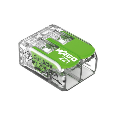 Connecteur d'épissure compact 2 x 0,2 - 4 mm² pour tous types de fils 