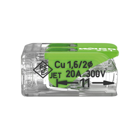 Connecteur d'épissure compact 2 x 0,2 - 4 mm² pour tous types de fils - vert