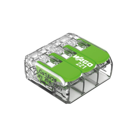 Connecteur d'épissure compact 3 x 0,2 - 4 mm² pour tous types de fils 