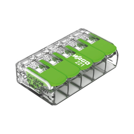 Connecteur d'épissure compact 5 x 0,2 - 4 mm² pour tous types de fils 