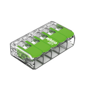 Connecteur d'épissure compact 5 x 0,2 - 4 mm² pour tous types de fils 