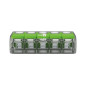 Connecteur d'épissure compact 5 x 0,2 - 4 mm² pour tous types de fils - vert Connecteur d'épissure compact 5 x 0,2 - 4 mm² pour tous types de fils - vert