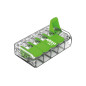 Connecteur d'épissure compact 5 x 0,2 - 4 mm² pour tous types de fils - vert Connecteur d'épissure compact 5 x 0,2 - 4 mm² pour tous types de fils - vert