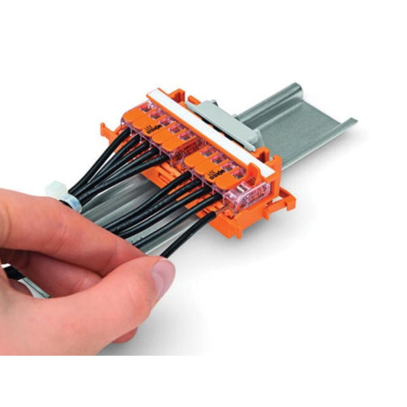 ADAPTATEUR DE FIXATION - SÉRIE 221 - 4 mm² - POUR MONTAGE SUR RAIL 35/MONTAGE PAR VIS - ORANGE