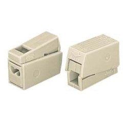 BORNE POUR LUMINAIRES 2.5mm, 2 RIGIDES - 1 SOUPLE, 105°, BLANC - Velle