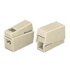 BORNE POUR LUMINAIRES 2.5mm, 2 RIGIDES - 1 SOUPLE, 105°, BLANC - Velle