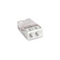 BORNE POUR BOÎTE DE DÉRIVATION COMPACT - POUR CONDUCTEURS RIGIDES - MAX. 2,5 mm² - 2 CONDUCTEURS - BOÎTIER TRANSPARENT