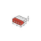 BORNE POUR BOÎTE DE DÉRIVATION COMPACT - POUR CONDUCTEURS RIGIDES - MAX. 2,5 mm² - 4 CONDUCTEURS - COUVERCLE ROUGE