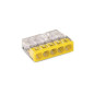 BORNE POUR BOÎTE DE DÉRIVATION COMPACT - POUR CONDUCTEURS RIGIDES - MAX. 2,5 mm² - 5 CONDUCTEURS - COUVERCLE JAUNE