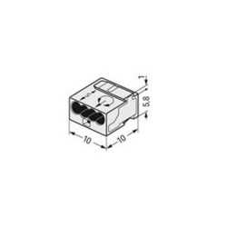 BORNE MICRO POUR BOÎTE DE DÉRIVATION 4 CONDUCTEURS, GRIS CLAIR