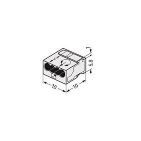 BORNE MICRO POUR BOÎTE DE DÉRIVATION 4 CONDUCTEURS, GRIS CLAIR
