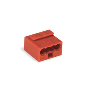 BORNE MICRO POUR BOÎTE DE DÉRIVATION 4 CONDUCTEURS, ROUGE - Velleman