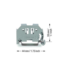 Butée sans vis de 6 mm de large pour rail DIN 35 x 15 et 35 x 7,5, gri