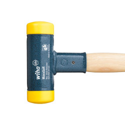 Wiha Massette à embout plastique sans rebond avec manche en hickory, embout de massette rond (02093) 30 mm