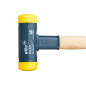 Wiha Massette à embout plastique sans rebond avec manche en hickory, embout de massette rond (02093) 30 mm