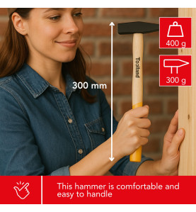 MARTEAU - MANCHE EN BOIS - 300 g - PRL