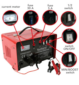 CHARGEUR POUR BATTERIE À ACIDE DE PLOMB - 12/24 V - AVEC FONCTION BOOS