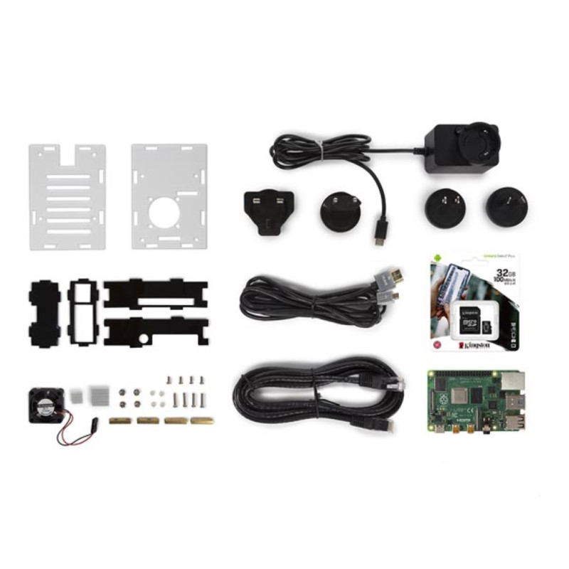 KIT DE DÉMARRAGE AVEC RASPBERRY PI 4 (4 Go) AVEC BOÎTIER DE REFROIDISSEMENT KIT DE DÉMARRAGE AVEC RASPBERRY PI 4 (4 Go) AVEC BOÎTIER DE REFROIDISSEMENT