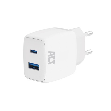 Chargeur USB, 1 x USB-C, 1 x USB-A, fonction Power Delivery, 20W, 1,7A