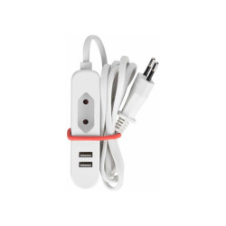 BLOC MULTIPRISE - 1 PRISE EURO ET 2 PORTS USB - IDÉAL EN VOYAGE - Vell