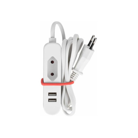 BLOC MULTIPRISE - 1 PRISE EURO ET 2 PORTS USB - IDÉAL EN VOYAGE - Vell