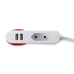 BLOC MULTIPRISE - 1 PRISE EURO ET 2 PORTS USB - IDÉAL EN VOYAGE