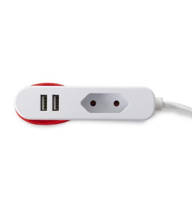 BLOC MULTIPRISE - 1 PRISE EURO ET 2 PORTS USB - IDÉAL EN VOYAGE - Vell