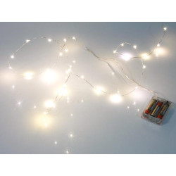 GUIRLANDE À LED - BLANC CHAUD - 20 LEDs - SUR PILES - PRL