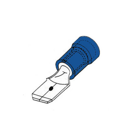 COSSE MALE 6.4mm BLEUE - Velleman