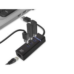 Hub 3 ports USB 3.2 Gen1 avec port réseau Gigabit