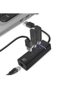 Hub 3 ports USB 3.2 Gen1 avec port réseau Gigabit - Velleman