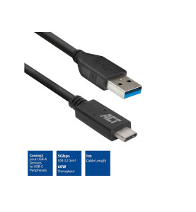 Câble USB 3.0, USB-A à USB-C, 1 mètre - Velleman
