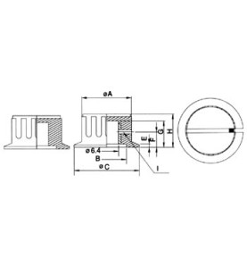 BOUTON (NOIR AVEC POINT BLANC 35.7mm/6mm) - Velleman