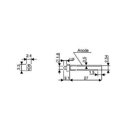 LED STANDARD 1.8mm - JAUNE DIFFUSANT