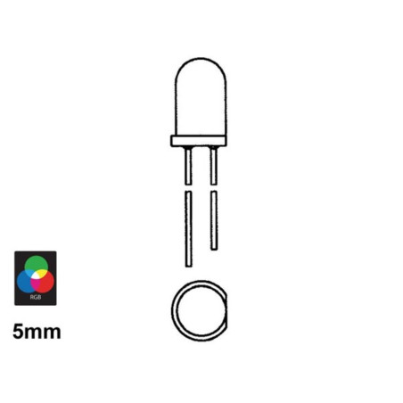 LED ECONOMIQUE 5mm - ROUGE DIFFUSANT - 8mcd - Velleman