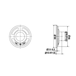 HAUT-PARLEUR MINIATURE - 0.5W / 8 ohm - Ø 50mm