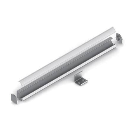 ALU-45 - PROFILÉ EN ALUMINIUM POUR RUBAN LED - PROFILÉ ANGULAIRE 45° - ALUMINIUM ANODISÉ - ARGENT - 2 m