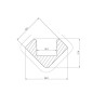 ALU-45 - PROFILÉ EN ALUMINIUM POUR RUBAN LED - PROFILÉ ANGULAIRE 45° - ALUMINIUM ANODISÉ - ARGENT - 2 m