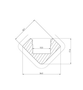 ALU-45 - PROFILÉ EN ALUMINIUM POUR RUBAN LED - PROFILÉ ANGULAIRE 45° -
