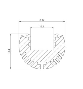 ALU-ROUND - PROFILÉ EN ALUMINIUM POUR RUBAN LED - ROND - ALUMINIUM ANO